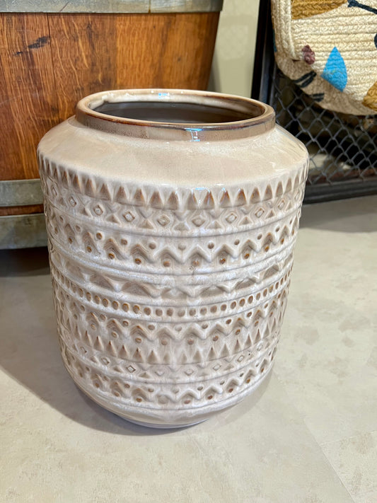 Vase Übertopf Sand 23x23x29cm Boho Chic