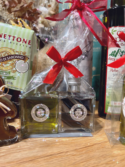 Geschenkset: Sherry-Essig + Olivenöl in Gourmet-Flasche